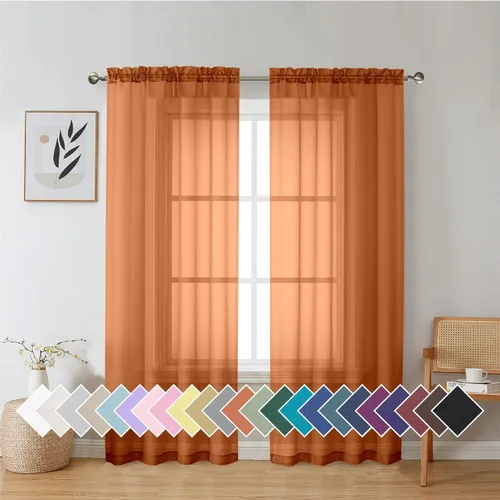 Vista 184 de Aiyufeng 2 paneles de cenefa transparente negra de 14 pulgadas de largo, cortinas cortas para dormitorio, cortinas de cocina para ventana pequeña