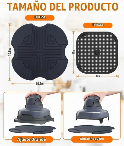 Vista 2 de 2 Piezas Salvamanteles de Silicona para Freidora de Aire y Protector contra Salpicaduras para Ninja Crispi, Alfombrilla Resistente al Calor
