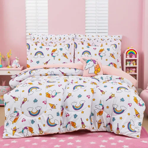 Vista 21 de Mooreeke Juego de edredón tamaño Twin para niños de 6 piezas, juego de ropa de cama azul camión para adolescentes, ropa de cama de microfibra suave