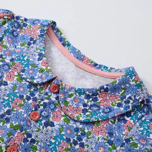 Vista 4 de HOMAGIC2WE Vestido casual de manga corta para niñas pequeñas, vestidos básicos de algodón para leggings