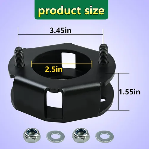 Vista 6 de Kit de 2 piezas de espaciadores delanteros de elevación de 2" para nivelación compatibles con Kawasaki Mule 1990-2019 2500 2510 3000 3010 4010 4000