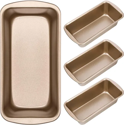 Vista 10 de Patelai Paquete de 4 moldes pequeños para hornear pan, antiadherentes, bandeja rectangular para hornear, molde para tostadas