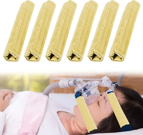 Vista 8 de Paquete de 6 fundas de correa CPAP de satén suaves, cojines de máscara CPAP, cojines de correa CPAP transpirables, protector de cabello CPAP