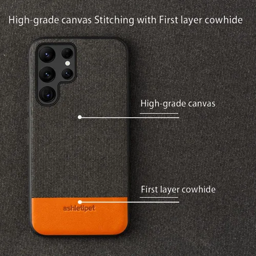 Vista 3 de Funda de piel de lona para Samsung Galaxy s22 Ultra Note 20 10 S21 FE S20 FE S9 S10 S22 Plus a52s a71 A12 A50 A32 A52 A51, rojo, para A51 5G, A516