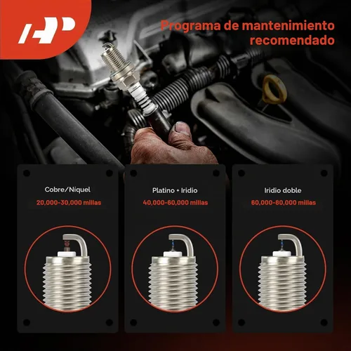 Vista 7 de A-Premium - Bujías iridio platino (4 unidades, alambre fino, 2,4 L L4)