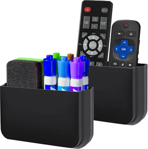 Freewindo Magnetic Remote Control Holder Wall Mount, 2 Pack TV Remote Holder Wall Mount, Magnetic Pen Holders for Refrigerator, Whiteboard Marker,