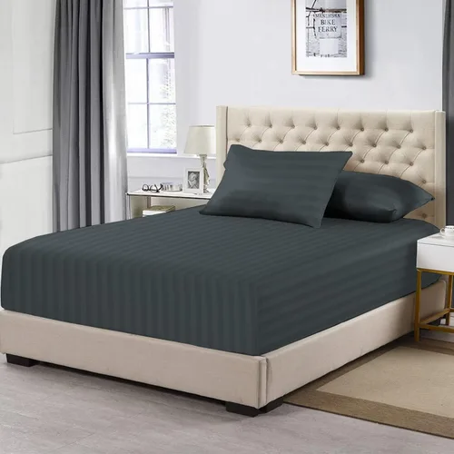 Vista 7 de Pizuna Juego de funda de edredón de algodón tamaño individual, 300 hilos de tejido de satén de algodón de fibra larga con cierre de botón