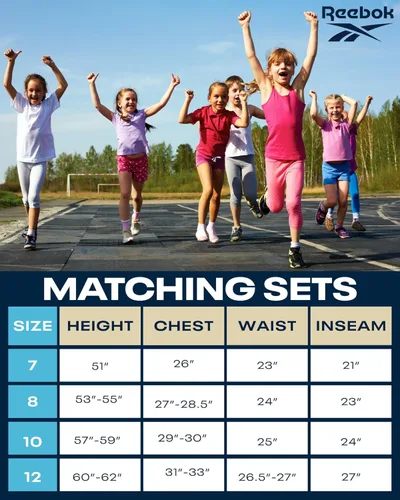 Vista 7 de Reebok Conjunto deportivo para niña, sudadera con capucha de 2 piezas y leggings, conjunto de ropa juvenil para niñas (7-12)