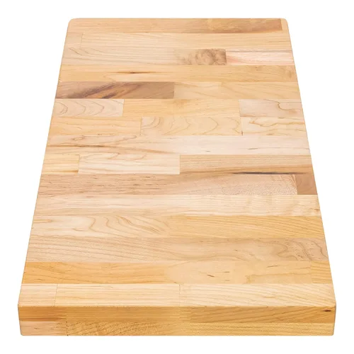 DuraSteel Mesa de madera maciza, encimera de bloque de carnicero de 24 x 12 pulgadas, tabla de cortar de madera de losa de arce natural para mesa de