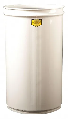 Justrite 26014W Alto el Fuego Tambor de Acero, 30 Galones de Capacidad, 19-1/4" OD x 29" Altura, Blanco