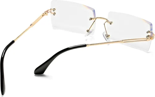 Vista 5 de Gafas de sol rectangulares para hombresmujeres, gafas de sol pequeñas sin montura cuadrada