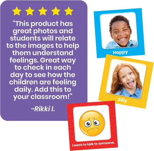 Vista 7 de hand2mind Tabla de bolsillo para expresar tus sentimientos, tabla de emociones para niños, decoraciones de aula para profesores de preescolar