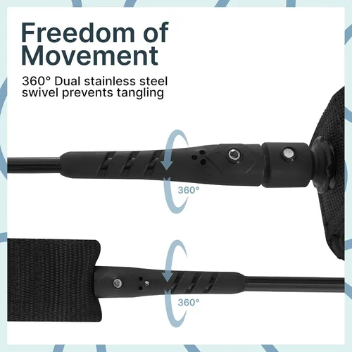 Vista 3 de BPS 'Storm' Premium 0.283 in Bobina SUP Correa de Paddleboard Correa de tobillo de liberación rápida, con bolsa de cintura impermeable Longboard