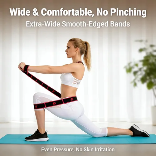 Vista 4 de Resistance Bands with Handles Adjustable Fitness Bands for Full Body Workout, Strength Training, Stretching & Yoga Home Exercise Equipment for