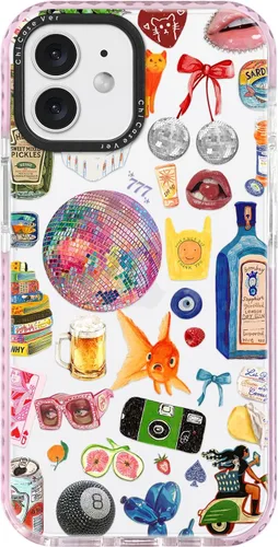 Vista 29 de para iPhone 7/8/SE, funda con collage nostálgico de playa con tabla de surf y Stay Salty, protección contra caídas de grado militar, cubierta