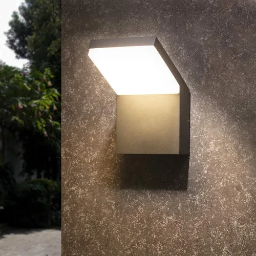 Vista 10 de Lámpara de pared LED blanca con sensor de movimiento IP54, resistente al agua, para garaje, puerta delantera, patio, casa, 3000 K, 18 W, 1800 lm