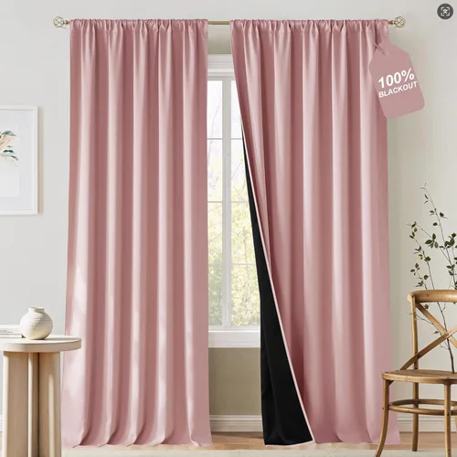 Vista 10 de NICETOWN Cortinas naturales de cocina de 36 pulgadas de largo, bolsillo para barra, 100% opacas, tratamientos de ventana fáciles de combinar