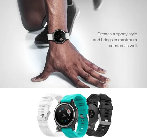 Vista 6 de MoKo Correa compatible con Garmin Fenix 7S/Fenix 6S/Fenix 6S Pro/Fenix 5S/Fenix 5S Plus (no compatible con Fenix 5 5X), correa de repuesto