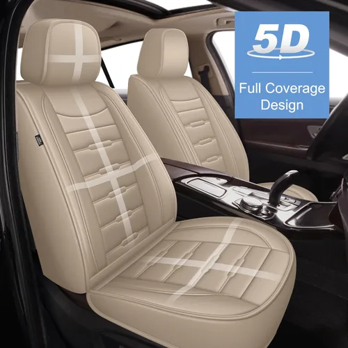 Vista 3 de Funda de asiento de piel sintética compatible con Honda Civic 2003-2015/2022-2025 2026, protector de asiento de automóvil compatible con bolsa