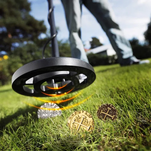 Vista 3 de Monedas Piratas Grandes - Juego de 36 Monedas del Tesoro de Bronce, Plata y Oro - Réplica de Metal de Doblones Españoles para Decoraciones