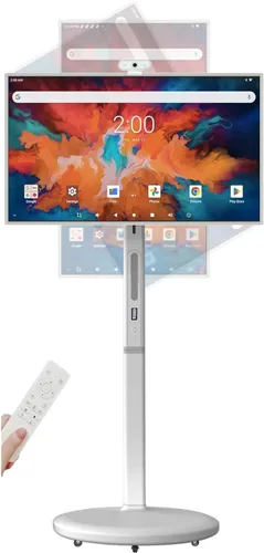 Televisor portátil inteligente de 32 pulgadas con ruedas, 1080P FHD Rolling TV con pantalla táctil giratoria, sistema operativo Android 13 32