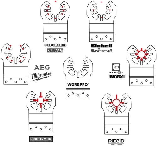 Vista 4 de WORKPRO Juego de 23 hojas de sierra oscilantes de metal/madera para multiherramienta de liberación rápida, cuchillas para Dewalt, Craftsman, Ridgid