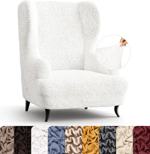 Vista 15 de PAULATO BY GA.I.CO. Wingback Funda para silla – Fundas para sillas de respaldo alto – Funda para sillón – Protector de muebles elástico de ajuste