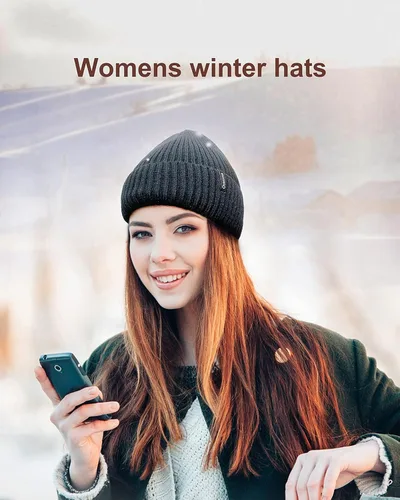 Vista 4 de Gorro de punto para hombre y mujer, cálido para invierno, gorro de esquí suave y cálido, unisex