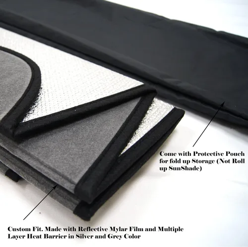 Vista 7 de SS-055 - Parasol para parabrisas delantero de automóvil compatible con Cadillac SRX 2010-2016 Protector solar estilo acordeón de ajuste