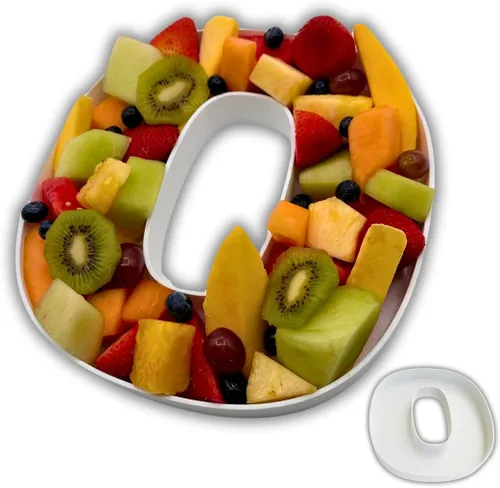 Vista 25 de Bandejas de servir de plástico duro reutilizables y rellenables con letras y números para decoración de fiesta (S, Negro)