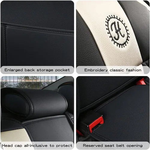 Vista 4 de Fundas de asiento de coche para Chevy Cruze 2011-2019 5 asientos, impermeables, de piel sintética, accesorios de funda de asiento delantero