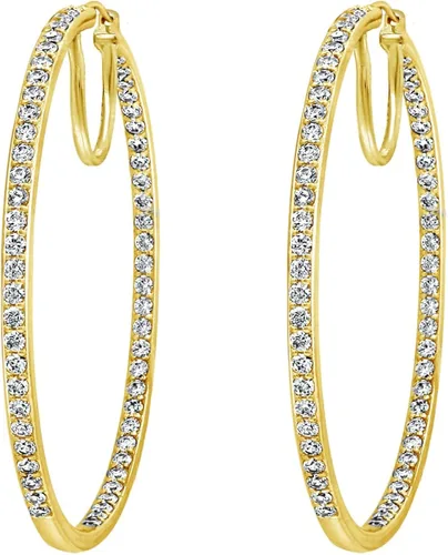 Vista 4 de Tienda Collection Sterling Silver Infinite Elements Cubic Zirconia Round Hoop Earrings (7 cttw)