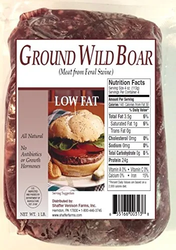 100% jabalí molido paquetes de 10 a 1 lb (total 10 libras)