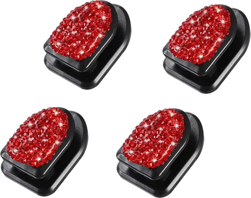 Vista 9 de WINKA Ganchos brillantes para automóvil, 4 piezas, accesorios de cristal, lindo gancho para salpicadero, llaves, lentes de sol, gancho