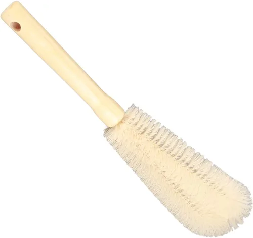 Vista 7 de Cepillo limpiador de botellas con mango largo de madera, cepillo para botella de agua, cepillo de cocina para biberón, taza, jarra, tetera, botellas