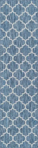Vista 56 de Unique Loom Outdoor Trellis Collection Alfombra de Área (5' 1" x 8' Oval, Aguamarina/Gris)