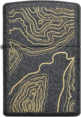 Vista 2 de Zippo Topo Map Design - Encendedor de bolsillo de piedra de hierro