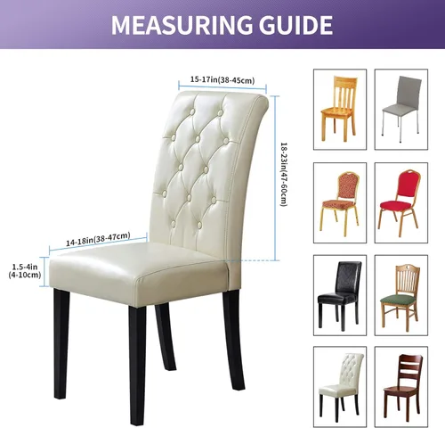 Vista 2 de Joccun - Juego de 2 fundas para sillas de comedor, fundas elásticas para sillas de comedor, fundas de asiento para sillas de comedor, funda de Negro