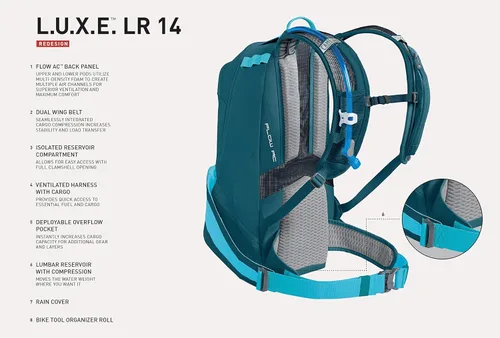 Vista 7 de CamelBak L.U.X.E. LR 14 100 onzas, carbón/plata, talla única