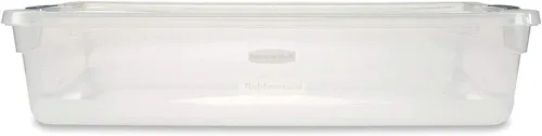 Vista 4 de Rubbermaid Cleverstore - Paquete de 6 recipientes de plástico apilables transparentes de 41 cuartos de galón con tapas transparentes de cierre