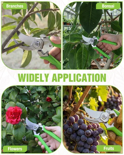 Vista 7 de WORKPRO 8.5" Bypass Pruning Shears, Professional Garden Shears with Forged Stainless Steel Blades, 3/4" Cut Capacity, Spring-Loaded, Safety Lock