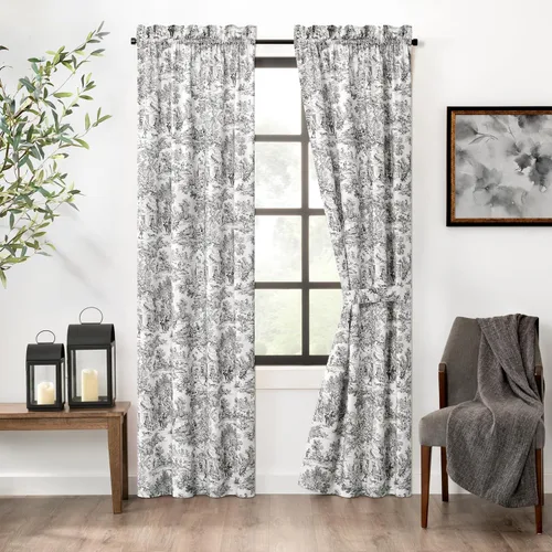 Vista 33 de Victoria Park Toile Cenefa de Cortina de Ventana Estilo Sastre, Negro