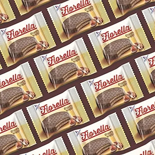 Vista 8 de Fiorella Paquete de 2 galletas de oblea crujientes cubiertas de chocolate, obleas finas con crema de avellana, 18 bocadillos envueltos