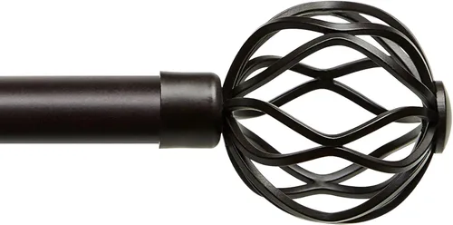 Vista 2 de Exclusive Home Ogee - Juego de cortinero de 1 pulgada y remates a juego, bronce mate, ajustable de 36 a 72 pulgadas