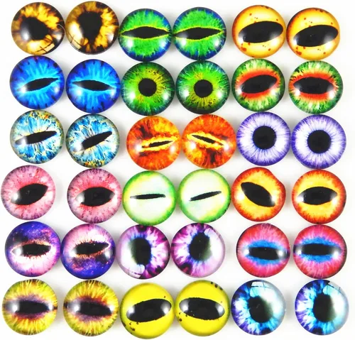 Vista 11 de juliewang Wholesale en bulk Assorted Ojo de dragón Cubiertos Cabochons de vidrio redondas para hacer Muñeca y la joyería Configuración