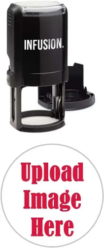 Vista 10 de Infusion 1-5/8" x 1-5/8" Personalizado, Grande, Ronda Autoentintado Logo Sello, Negro