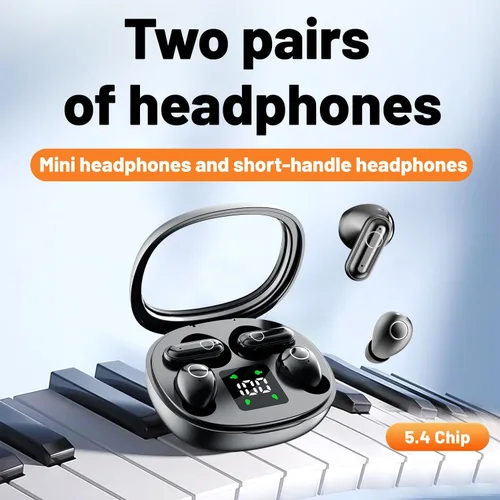 2-in-1 Mini Invisible Sleep Bluetooth Earbuds,Small Wireless Sleep Headphones for Side Sleepers,Bluetooth 5.4 Bass Stereo Sound Over-Ear