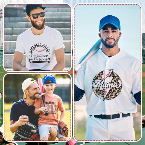 Vista 2 de Qeeenar 30 parches de transferencia de calor de béisbol, parches de transferencia de calor listos para prensar, parches de vinilo de transferencia