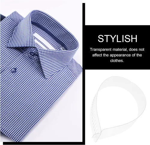 Vista 5 de VICASKY 100 piezas de soporte para cuello de camisa, soporte para cuello de camisa, soporte para cuello de camisa (transparente)