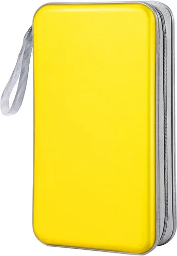 Vista 8 de Funda para CD, 80 de capacidad, DVD, VCD, multimedia, Blu-ray, soporte para cartera, organizador de almacenamiento (azul cielo)